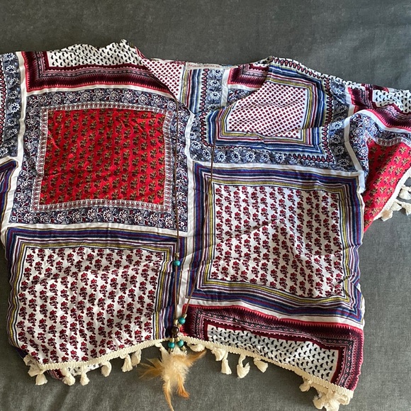 AQUA BEACH BLOUSE - Picture 1 of 1